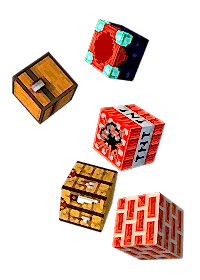 Игроки строят дом из больших кубиков Майнкрафт